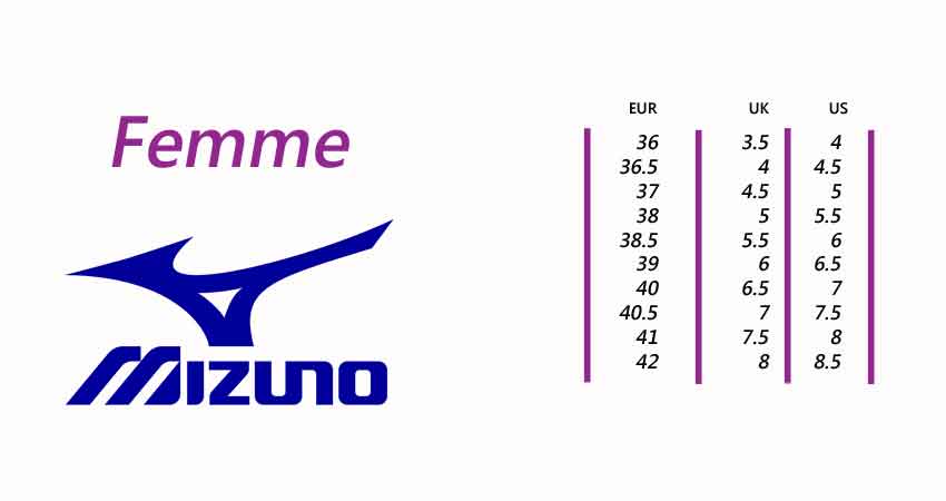 Taille mizuno 2025